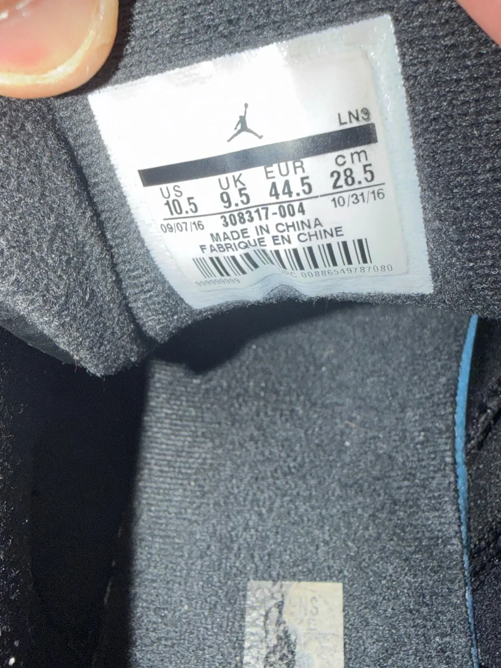 Air Jordan 12 Retro Low Playoffs Black White 308317-004 Size 10.5